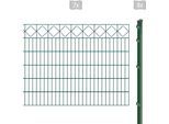 Doppelstabmattenzaun ARVOTEC "EXCLUSIVE 120 zum Einbetonieren "Karo" mit Zierleiste", grün (dunkelgrün), H:120cm, Kunststoff, Stahl, Zaunelemente, Zaunhöhe 120 cm, Zaunlänge 2 - 60 m