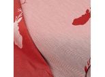 Jacquard Hirsch, weinrot/ecru