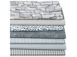 Patchwork- und Quiltpaket "Stonegrey", grau/weiß
