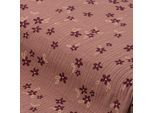 Musselin/Doppel-Gaze "Blumen", mauve-color