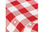 Karo-Buntgewebe "Vroni", rot/ecru