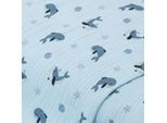 Musselin/Doppel-Gaze "Wale", blau-color