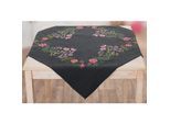 Stickmitteldecke "Pink Flowers"