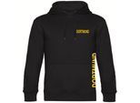 multifanshop Kapuzen Sweatshirt - Dortmund - Brust & Seite - Druck gelb - Hoodie