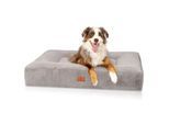 Knuffelwuff orthopädisches Hundebett mit kuschelig weichem Kaninchen Fellimitat Midland beige/ grau M-L