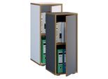 VCM Holz Büroschrank Ordner Aktenschrank Büromöbel Schrank Salia 2-fach Breite 30 cm Drehtür