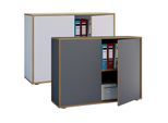 VCM Holz Büroschrank Ordner Aktenschrank Büromöbel Schrank Salia 2-fach Breite 100 cm Drehtüren