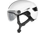 Fahrradhelm ABUS "HUD-Y ACE" Gr. L, weiß, Helme, L Kopfumfang: 57cm - 61cm, glänzend, unifarben