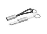 3-in-1 Schlüsselring mit USB-Kabel, Typ C, Android/iOS, Laden + Transfer, weiß