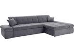 Ecksofa DOMO COLLECTION "Moric Luxus - B/T/H 300/172/80 cm, XXL-Format", grau, B:300cm H:80cm T:172cm, Chenille (85% Polyester, 15% Acryl), Sofas, L-Form, 140kg Belastung/Sitz, in Cord, Chenille, Kunstleder