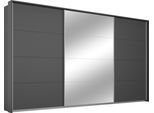 Schwebetürenschrank RAUCH "Kleiderschrank Schrank Garderobe Wäscheschrank TOMA mit Passepartout", grau (graumetallic), B:368cm H:214cm T:64cm, Holzwerkstoff, Schränke, Schwebetürenschrank, inkl. Regaleinsatz sowie zusätzlichen Einlegeböden MADE IN GERMANY
