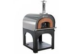 AgriEuro Cibus Inox 800 - Edelstahl Holzbackofen für draußen - mit Backraum Ø 80 - Backfähigkeit: 5 Pizzen