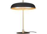 Novel Tischleuchte , Schwarz, Goldfarben , Metall , Uni , rund , 50 cm , RoHS, Bsci , Schnurschalter , Lampen & Leuchten, Innenbeleuchtung, Tischlampen, Tischlampen