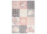 Kinderteppich Butterfly 2 in Rosa ca. 160x230cm