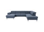 Xora Wohnlandschaft , Blau , Textil , U-Form , 320x226 cm , Stoffauswahl, seitenverkehrt erhältlich, Hocker erhältlich, Rücken echt , Wohnzimmer, Sofas & Couches, Wohnlandschaften, Ecksofas mit Schlaffunktion