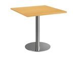 Venda Konferenztisch , Buchefarben, Chromfarben , Metall, Holzwerkstoff , quadratisch , Säule , 80x75.5x80 cm , Fsc, DIN EN ISO 14001, DIN EN ISO 9001 , Büromöbel, Schreibtische, Besprechungstische