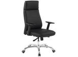 Mid.you Drehstuhl , Schwarz , Leder , Kombination Echtleder/Lederlook , Rindleder , Sternfuß , 67.5x117.5x67.5 cm , Wippfunktion, Wippmechanik mit Härtegradeinstellung, Sitzfläche 360° drehbar, inklusive Armlehnen , Büromöbel, Bürostühle, Chefsessel