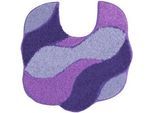 Grund Wc-Vorleger , Flieder , Textil , Wellen , rechteckig , 50x55 cm , Oeko-Tex® Standard 100, Made in Europe , für Fußbodenheizung geeignet, rutschfest , Heimtextilien, Badtextilien, Wc Vorleger