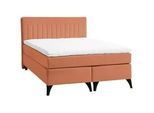 Boxxx Boxspringbett , Rostfarben , Textil , H2 , 140x200 cm , Stoffauswahl, Topper durchgehend, Matratze durchgehend, Matratze in verschiedenen Härtegraden erhältlich , Schlafzimmer, Betten, Boxspringbetten