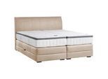 Novel Boxspringbett , Sandfarben , Textil , Wenge , H2 + H3 , 7-Zonen , 180x200 cm , Bettkasten, gepolstertes Kopfteil, Federkernmatratze, Stoffauswahl, in verschiedenen Größen erhältlich , Schlafzimmer, Betten, Boxspringbetten
