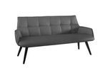 Novel Sitzbank , Anthrazit , Holz, Leder , Echtleder , Color-Finish-Leder, Rauleder , Buche , massiv , 160x89.5x64 cm , Fsc , Lederauswahl , Esszimmer, Bänke, Sitzbänke