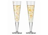 Ritzenhoff Champagnerglas , Goldfarben, Platinfarben , Glas , 2-teilig , 205 ml , 7.2x24x7.2 cm , Fsc, Made in Germany , Gläser, Champagnergläsler & Sektgläser