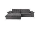 Carryhome Ecksofa , Dunkelgrau , Textil , Ottomane links, L-Form , 265x180 cm , Fußauswahl, Stoffauswahl, seitenverkehrt erhältlich , Wohnzimmer, Sofas & Couches, Wohnlandschaften, Ecksofas