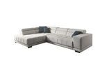Ecksofa DIE PLANBAR "MP-IN15053 L-Form", grau, B:323cm H:73cm T:222cm, 100% Polyester, Sofas, wahlweise mit Kopfteilverstellung und manueller Vorziehbank