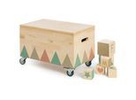 Muddy Buddy Spielzeugtruhe , Naturfarben , Holz , Zypresse , massiv , 30x32x50 cm , EN 71 , Rollen, Deckel abnehmbar, geeignet zum Sitzen , Holzmöbel, Holztruhen