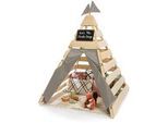 Muddy Buddy Spielzelt , Grau, Naturfarben , Holz , Zypresse , massiv , 135x170x135 cm , EN 71 , Spielzeug, Kinderzelte