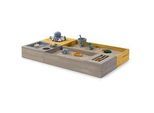 Muddy Buddy Sandkasten , Grau, Dunkelgelb , Holz , Zypresse , massiv , 90x20x150 cm , EN 71 , Sitzfläche, mit Holzschutz vorbehandelt , Freizeit & Co, Gartenspielzeug, Sandspielzeug