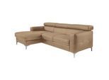 Livetastic Ecksofa , Hellbraun , Leder , Echtleder , Rindleder , Ottomane links, L-Form , 227x168 cm , Made in Eu , Bettkasten erhältlich, Liegefunktion, seitenverkehrt erhältlich, Schlafen auf Sitzhöhe, Bettfunktion erhältlich, Rücken echt, Armteil links, Armteil rechts , Wohnzimmer, Sofas & Couches, Wohnlandschaften, Ecksofas