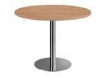 Venda Konferenztisch , Nussbaumfarben, Chromfarben , Metall, Holzwerkstoff , rund , Säule , 100x75.5x100 cm , Fsc, DIN EN ISO 14001, DIN EN ISO 9001 , Büromöbel, Schreibtische, Besprechungstische