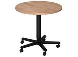 Venda Stehtisch , Schwarz, Nussbaumfarben , Metall, Holzwerkstoff , 80x72-114x80 cm , Fsc, DIN EN ISO 14001 , höhenverstellbar , Büromöbel, Schreibtische, Stehtische