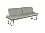 Dieter Knoll Sitzbank , Grün , Metall, Textil , 208x91x72 cm , Fußauswahl, Lederauswahl, Stoffauswahl, Typenauswahl , Esszimmer, Bänke, Sitzbänke