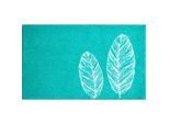 Grund Badteppich , Türkis , Textil , Blätter , rechteckig , 70x120 cm , Oeko-Tex® Standard 100, Made in Europe , rutschfest , Heimtextilien, Badtextilien, Badematten