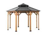 Xxxl Pavillon , Holz , Zeder , 396x318x396 cm , wetterfest , Sonnenschutz, Pavillons