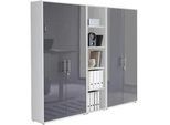 Mid.you Aktenschrank , Weiß, Anthrazit Hochglanz , Holzwerkstoff , 12 Fächer , 212.9x185.6x33 cm , erweiterbar, in verschiedenen Größen erhältlich, abschließbar , Büromöbel, Büroschränke, Aktenschränke