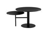 Carryhome Couchtisch , Schwarz , Metall, Glas , rund , Rundrohr, Bodenplatte , 65x45x87.5 cm , ausziehbar, einfacher Aufbau , Wohnzimmer, Wohnzimmertische, Couchtische, Couchtische rund
