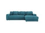 Xxxl Ecksofa , Petrol , Textil , Füllung: Schaumstoff, Silikon,Schaumstoff, Silikon , Ottomane rechts, L-Form , 302x182 cm , seitenverkehrt erhältlich, Rücken echt , Wohnzimmer, Sofas & Couches, Wohnlandschaften, Ecksofas