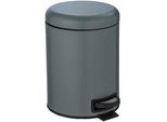 Wenko Treteimer , Grau , Kunststoff , 5 l , 21x24x28 cm , Badaccessoires, Abfalleimer