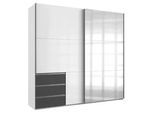 Schwebetürenschrank Level 36D ca. 250 cm Graphitfarben/Weiß