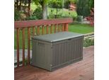 Xxxl Kissenbox , Braun , Kunststoff , 128x67x64 cm , UV-beständig, wetterbeständig, geeignet zum Sitzen, absperrbar, Gasdruckfeder , Gartenzubehör, Kissenboxen