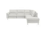 Beldomo Premium Ecksofa , Weiß , Leder , Echtleder , Rindleder , Uni , Ottomane rechts, L-Form , 290x249 cm , Goldenes M , Bettkasten erhältlich, Fußauswahl, Lederauswahl, planbar, seitenverkehrt erhältlich, Bettfunktion erhältlich, Hocker erhältlich, Rückenfutter , Wohnzimmer, Sofas & Couches, Wohnlandschaften, Ecksofas