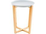 Kayoom Beistelltisch , Weiß , Holz, Metall , Pinie , rund , eckig , 48x60x48 cm , abnehmbares Tablett, einfacher Aufbau , Wohnzimmer, Wohnzimmertische, Beistelltische, Beistelltische Metall