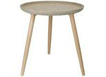 Ambia Home Beistelltisch , Beige , Holz, Kunststoff, Naturmaterialien , Buche , vollmassiv , Uni , rund , rund , 49.5 cm , Wohnzimmer, Wohnzimmertische, Beistelltische