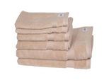 Schöner Wohnen Frottierset , Sandfarben , Textil , 6-teilig , Uni , Oeko-Tex® Standard 100 , saugfähig, Aufhängeschlaufe, angenehm weich, hochwertige Qualität, schnelltrocknend , Heimtextilien, Badtextilien, Handtücher