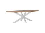 Ambia Home Esstisch , Ulmefarben, Weiß , Holz , Ulme , massiv , oval , eckig , 135x78x254 cm , Esszimmer, Esszimmerserien