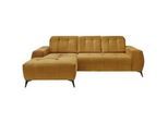 Livetastic Ecksofa , Goldfarben , Textil , Uni , Ottomane links, L-Form , 258x180 cm , Made in Eu , Typenauswahl, Stoffauswahl, seitenverkehrt erhältlich, Rücken echt, Armteil links, Armteil rechts, USB-Anschluss, USB-C-Anschluss , Wohnzimmer, Sofas & Couches, Wohnlandschaften, Ecksofas
