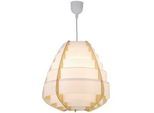 Xxxl Pendelleuchte , Beige , Holz , Eiche , 37x145x37 cm , RoHS, Europäischer Sicherheitsstandard , einfach zu transportieren , Lampen & Leuchten, Leuchtenserien